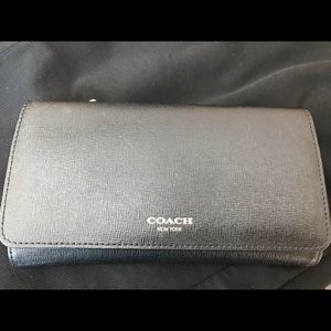 Coach Saffiano Leather Checkbook Wallet